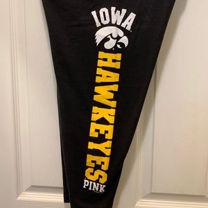 Pink Victoria’s Secret Iowa Hawkeyes Capri Yoga Pants